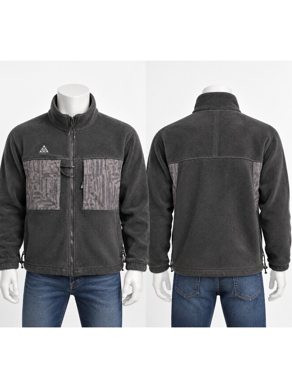 Nike ACG Men's Fleece Jacket Size Small Charcoal Gray Zipper